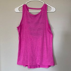 Pink tank top with strapped back